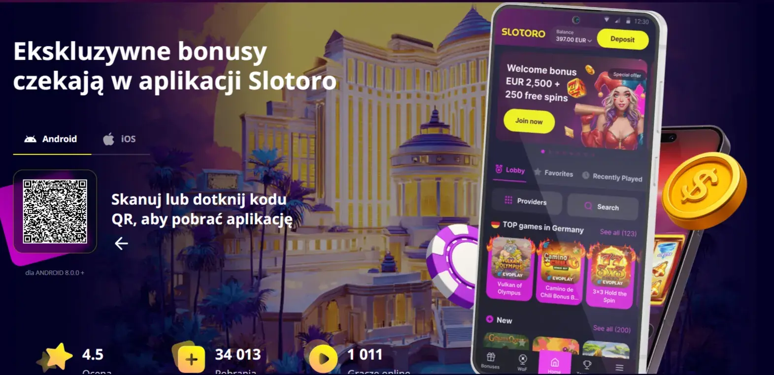 Oficjalna polska strona aplikacji Slotoro dla Androida i iOS